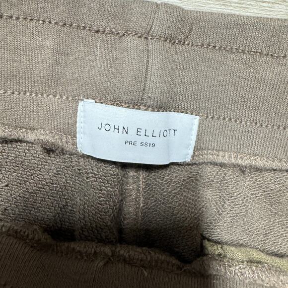 John Elliott Joggers Sweatpants Pre SS19 Brown Terry Womens 0 XS Zip Pockets - Picture 4 of 11